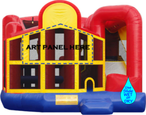 Colossal 5in1 THEMED Combo; Jump, Obstacles, BBall, Rock Wall, Slippery wet or dry slide. Select theme Colossal 5in1 THEMED Combo; Jump, Obstacles, BBall, Rock Wall, Slippery wet or dry slide. Select theme